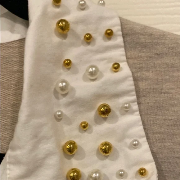 Chic Beige Sweater Dress with White Collar - Picture 4 of 10